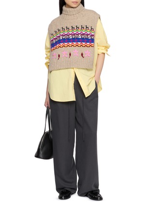 Figure View - Click To Enlarge - CASA POMA - Inca Knit Mini Poncho