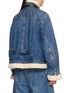 Back View - Click To Enlarge - SACAI - X Levi's Leather Patch Faux Fur Trim Denim Jacket