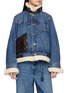 SACAI X Levi's Leather Patch Faux Fur Trim Denim Jacket