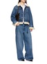 Figure View - Click To Enlarge - SACAI - X Levi's Leather Patch Faux Fur Trim Denim Jacket
