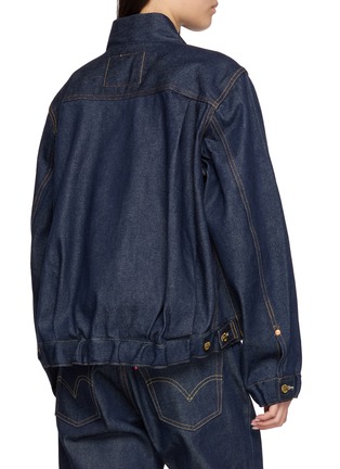 Back View - Click To Enlarge - SACAI - X Levi's Zip-Up Elasticated Hem Denim Jacket