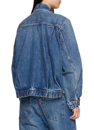 Back View - Click To Enlarge - SACAI - X Levi's Zip-Up Elasticated Hem Denim Jacket