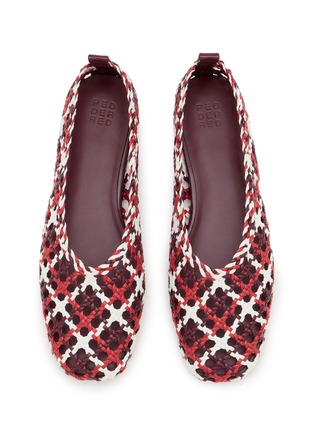 Detail View - Click To Enlarge - PEDDER RED - Freja Woven Leather Flats
