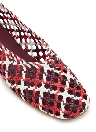 Detail View - Click To Enlarge - PEDDER RED - Freja Woven Leather Flats