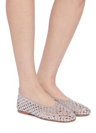 Figure View - Click To Enlarge - PEDDER RED - Freja Woven Leather Flats