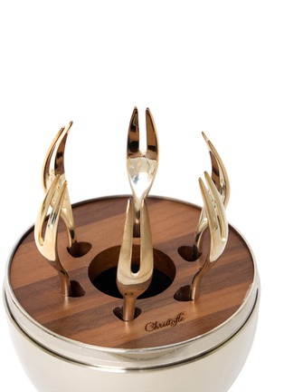 Detail View - Click To Enlarge - CHRISTOFLE - Mood Yummy Silver Plated Cocktail Fork Set — Set of 6