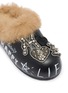 Detail View - Click To Enlarge - NAN-KU COUTURE - Embellished Suede Shearling Clogs