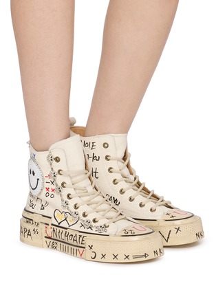 Figure View - Click To Enlarge - NAN-KU COUTURE - Embellished High Top Women's Sneakers
