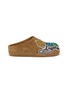NAN-KU COUTURE Embroidered Patch Suede Clogs
