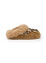 NAN-KU COUTURE Embellished Suede Shearling Clogs