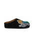 NAN-KU COUTURE Embroidered Patch Suede Clogs