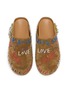 Detail View - Click To Enlarge - NAN-KU COUTURE - Embellished Printed Suede Clogs