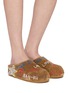 Figure View - Click To Enlarge - NAN-KU COUTURE - Embellished Printed Suede Clogs