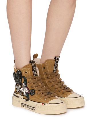 Figure View - Click To Enlarge - NAN-KU COUTURE - Embellished High Top Women's Sneakers