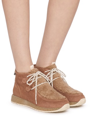 Figure View - Click To Enlarge - GAIMO - Prince Suede Shearling Ankle Boots