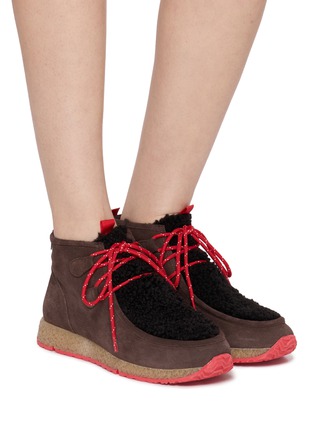 Figure View - Click To Enlarge - GAIMO - Prince Suede Shearling Ankle Boots