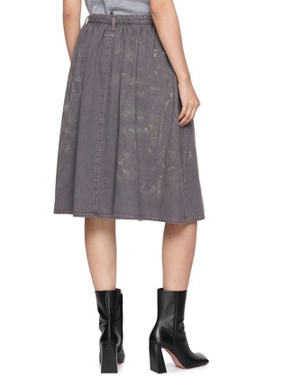 Back View - Click To Enlarge - MM6 MAISON MARGIELA - Washed Denim Midi Skirt
