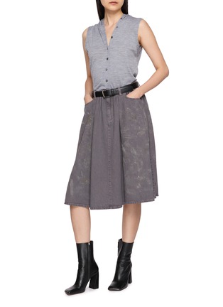 Figure View - Click To Enlarge - MM6 MAISON MARGIELA - Washed Denim Midi Skirt