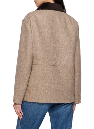 Back View - Click To Enlarge - FORTELA - Button Up Herringbone Jacket