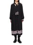 FORTELA Embroidered Paisley Tie Neck Maxi Dress