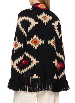 Back View - Click To Enlarge - FORTELA - Fringed Loose Cardigan