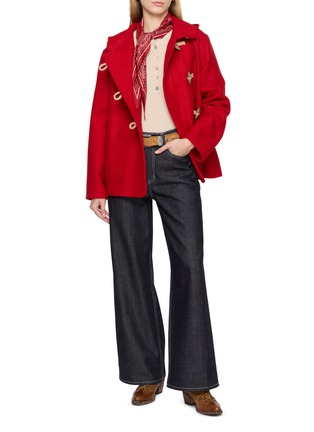 Figure View - Click To Enlarge - FORTELA - Hooded Toggle Front Short Coat
