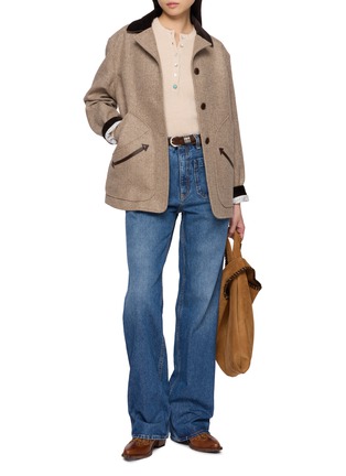 Figure View - Click To Enlarge - FORTELA - Long Sleeve Knit Henley Top