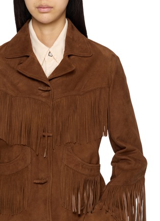  - FORTELA - Tassel Fringed Horn Button Suede Jacket
