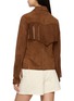 Back View - Click To Enlarge - FORTELA - Tassel Fringed Horn Button Suede Jacket