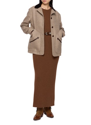 Figure View - Click To Enlarge - FORTELA - Ribbed Knit Maxi Dress
