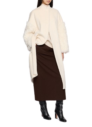 Figure View - Click To Enlarge - VALENTINI 1972 - Pacaia Belted Faux Fur Sleeve Coat