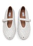 Detail View - Click To Enlarge - ALAÏA - Strass Mary Jane Leather Ballet Flats