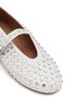 Detail View - Click To Enlarge - ALAÏA - Strass Mary Jane Leather Ballet Flats