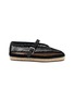 ALAÏA Flat Fishnet Mary Jane Patent Leather Espadrilles