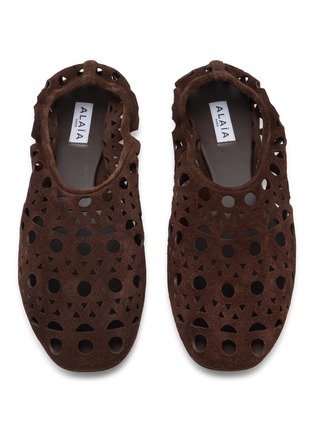 Detail View - Click To Enlarge - ALAÏA - Slipper Vienne Velvet Ballerina Flats