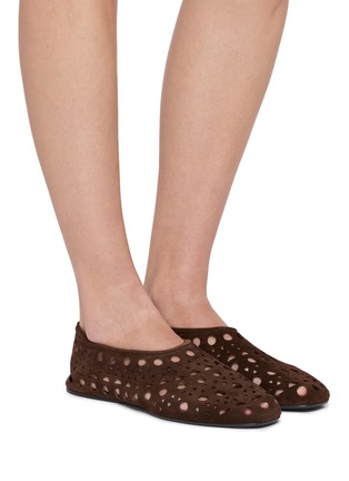 Figure View - Click To Enlarge - ALAÏA - Slipper Vienne Velvet Ballerina Flats