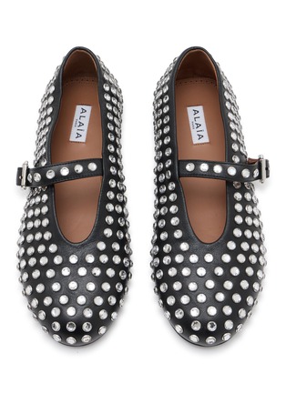 Detail View - Click To Enlarge - ALAÏA - La Strass Leather Mary Jane Flats