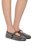 Figure View - Click To Enlarge - ALAÏA - La Strass Leather Mary Jane Flats