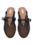 Detail View - Click To Enlarge - ALAÏA - Flat Fishnet Leather Mules