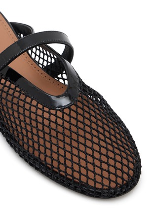 Detail View - Click To Enlarge - ALAÏA - Flat Fishnet Leather Mules
