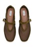 Detail View - Click To Enlarge - ALAÏA - Flat Fishnet Mary Jane Suede Espadrilles