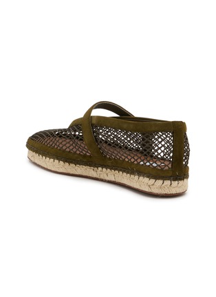  - ALAÏA - Flat Fishnet Mary Jane Suede Espadrilles