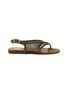 ALAÏA Fishnet Suede Thong Sandals