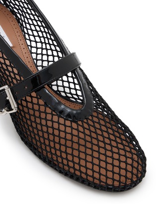 Detail View - Click To Enlarge - ALAÏA - 55 Fishnet Mary Jane Leather Pumps