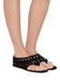 Figure View - Click To Enlarge - ALAÏA - Neo Vienne Velvet Leather Thong Sandlas