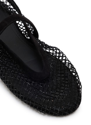 Detail View - Click To Enlarge - ALAÏA - La Ballerine Suede Mesh Mary Jane Flats