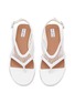 Detail View - Click To Enlarge - ALAÏA - Flat Fishnet Leather Thong Sandals