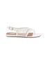 ALAÏA Flat Fishnet Leather Thong Sandals