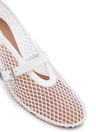 Detail View - Click To Enlarge - ALAÏA - 55 Patent Leather Fishnet Pumps