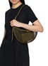 Figure View - Click To Enlarge - ALAÏA - One Piece Demi Lune Fishnet Suede Leather Shoulder Bag